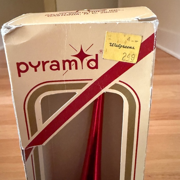 Vintage Christmas Tree Topper Unbreakable Made in Italy Red Silver Glitter - Picture 4 of 14